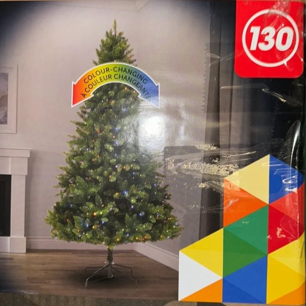 Noma Christmas tree light up rainbow white luxury 7ft tall 938 branch tips tree
